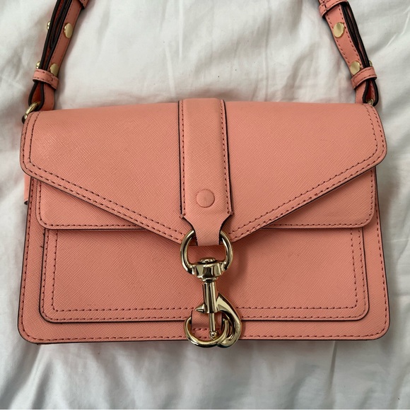 Rebecca Minkoff Handbags - Rebecca Minkoff Hudson Moto Purse Crossbody, Peach/Coral